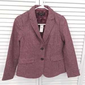 Talbot's Jacket Plaid, 4Petite, Pink Cherry